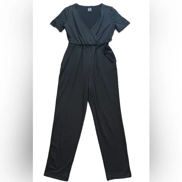 GAP Pants Jumpsuits Gap Black Womens Jumpsuit Vneck Size Xs